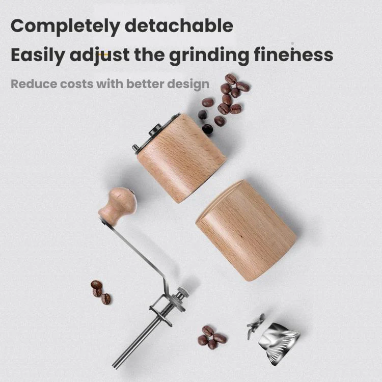 Small Portable Adjustable Hand-cranked Coffee Grinder, Specifications: Beechwood Large - Image 4