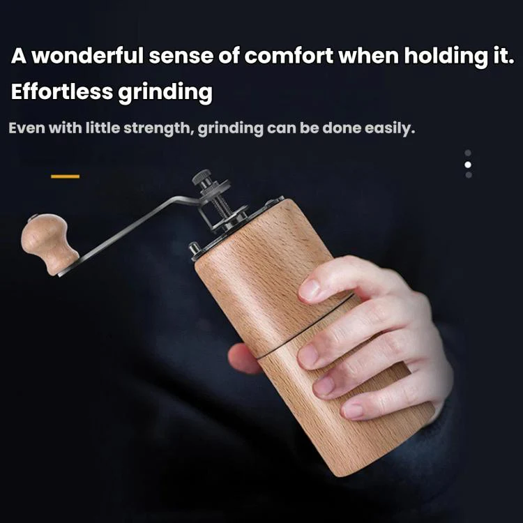 Small Portable Adjustable Hand-cranked Coffee Grinder, Specifications: Beechwood Long - Image 5