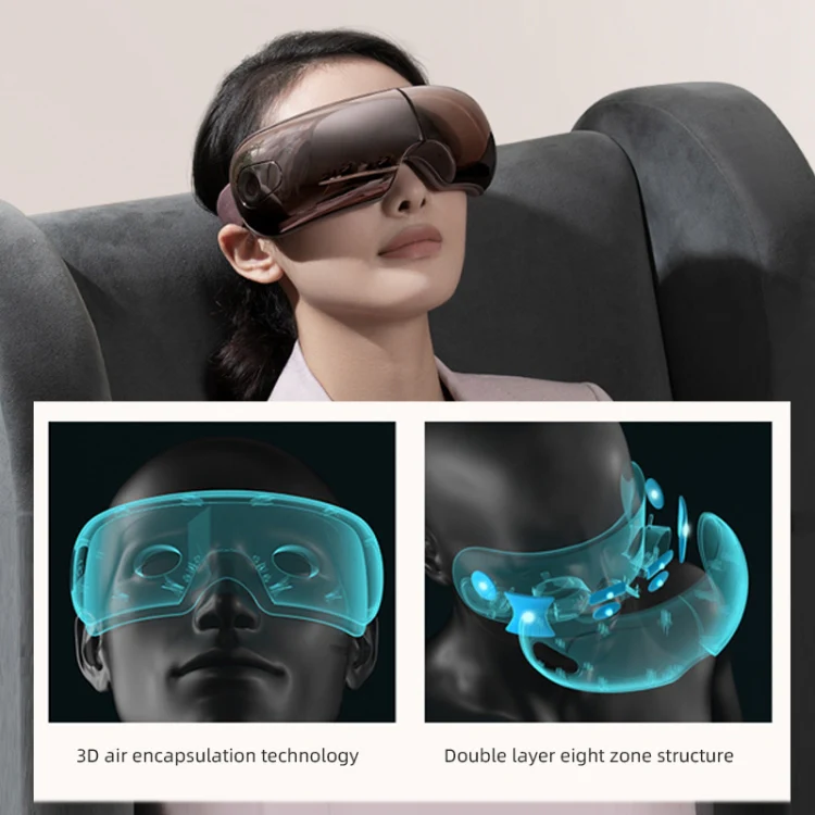 Smart Hot Compress Air Pressure Vibration Eye Massager Visual Massage Eye Care Device (Black) - Image 5