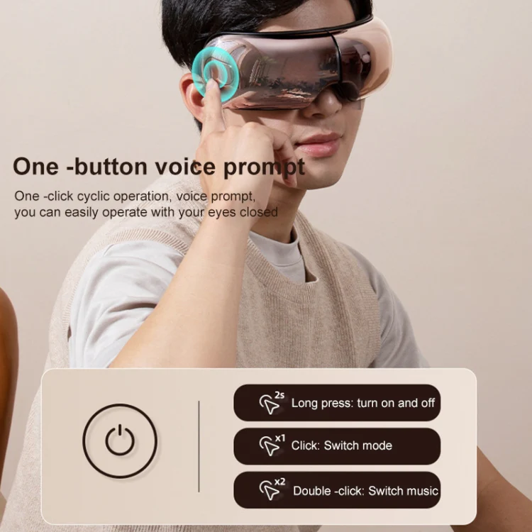 Smart Hot Compress Air Pressure Vibration Eye Massager Visual Massage Eye Care Device (Black) - Image 8
