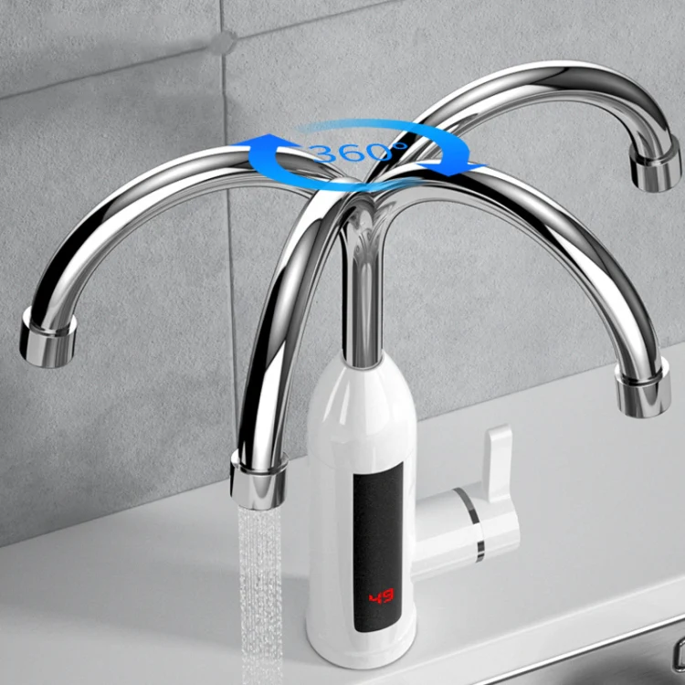 Smart Household Digital Display Instant Hot Kitchen Electric Faucet, Plug: US Plug(Stainless Steel) - Image 4