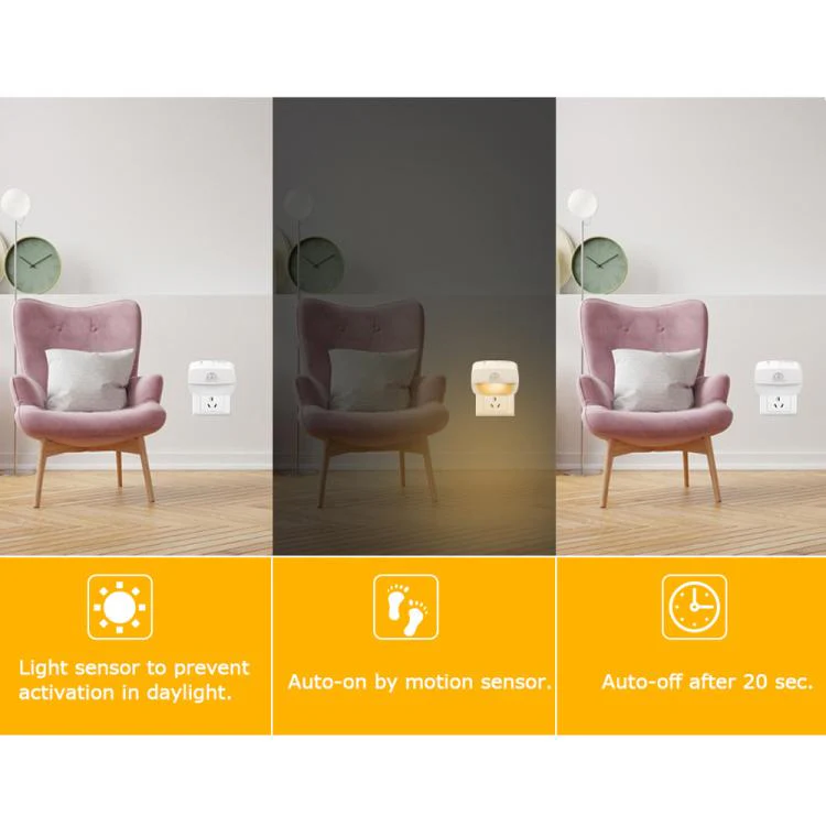 Smart Motion Sensor Night Light 3 Color Temperatures Plug-in Light for Bedroom, Hallway, Stairs EU Plug - Image 6