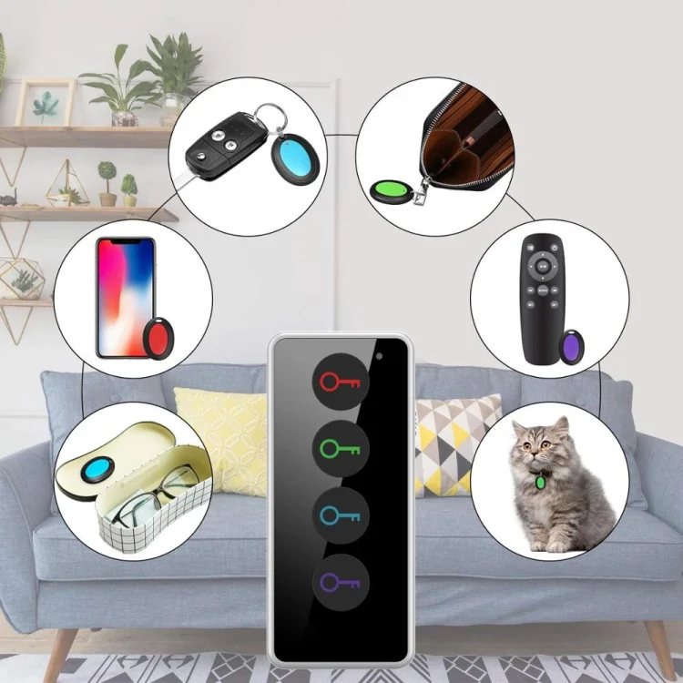 Smart Remote Wireless Key Finder with LED Flashlight, 1 RF Transmitter and 4 Receivers - Image 7