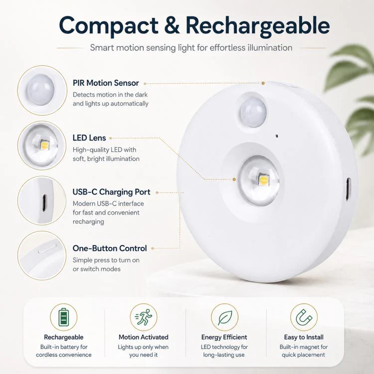 Smart Sensor Cat Eye Night Lights with Remote Control, Model:1pc(White) - Image 7