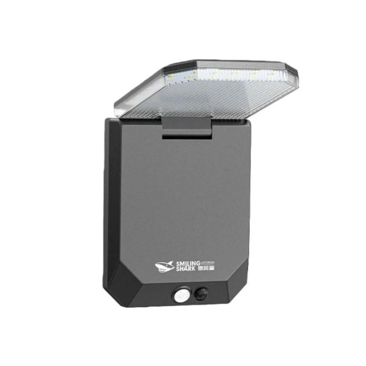 SMILING SHARK BD-068 Solar Motion Sensor Garden Light 3-Gear Foldable Outdoor Wall Lamp