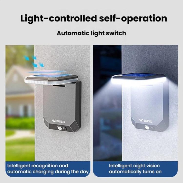 SMILING SHARK BD-068 Solar Motion Sensor Garden Light 3-Gear Foldable Outdoor Wall Lamp - Image 6
