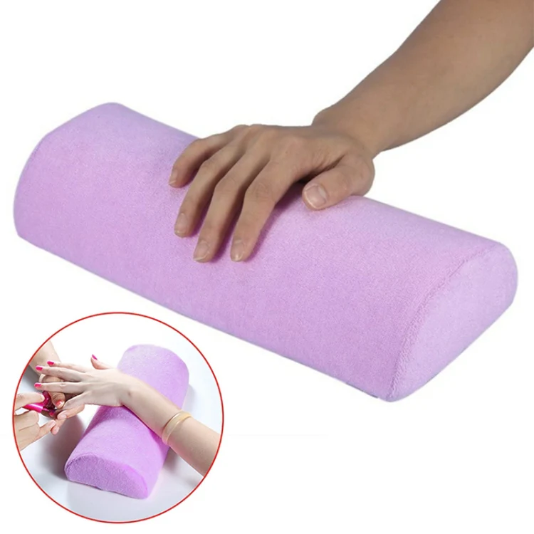 Soft Hand Rests Washable Hand Cushion Sponge Pillow Holder Arm Rests Nail Art Manicure Hand Pillow Cushion(Purple)