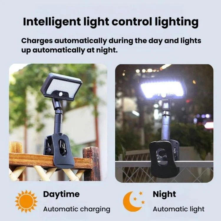 Solar Intelligent Motion Sensor Clip-On Light Outdoor Courtyard & Lawn Lamp, Spec: Three-Color Light White - Image 8