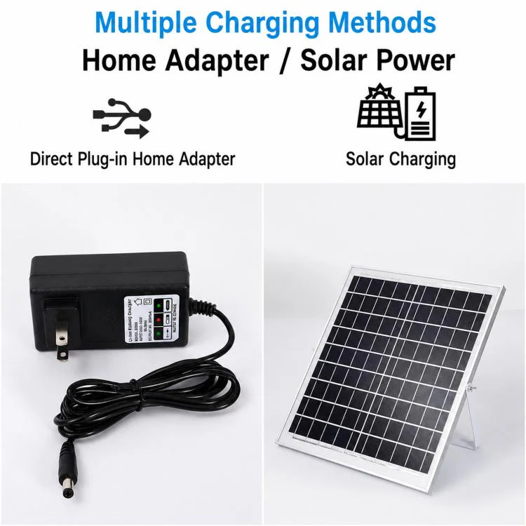 Solar Pedestal Fan With 18000mAh Battery 16 inch Standing Fan(Black) - Image 10