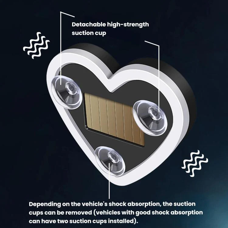 Solar Powered Heart-Shaped Car Ambient Light Smart Modified Neon Light For Vehicle Interior(Light Blue) - Image 8