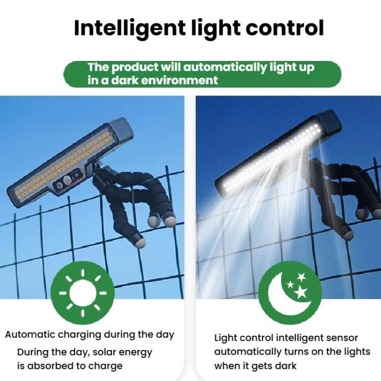 Solar-Powered Outdoor Motion-Sensor Lighting Lamp, Spec: White Light(Clasp) - Image 5