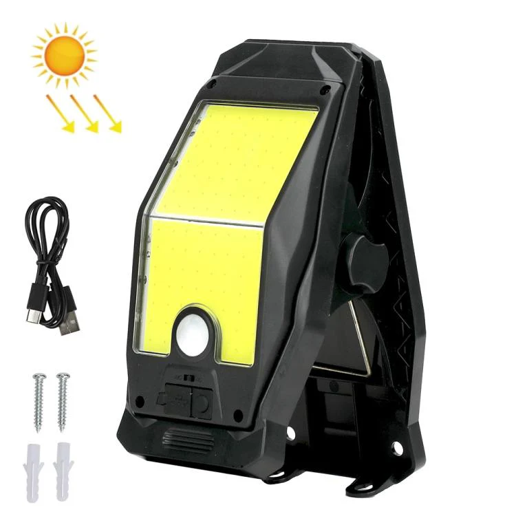 Solar Waterproof Clip-On Wall Light Outdoor Garden Fence Light Motion-Sensing Pathway Lamp, Spec: 2 Cells COB