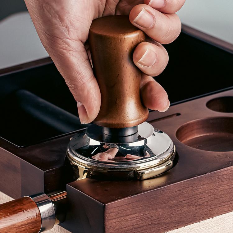 Solid Wood Handle Stainless Steel Constant Force Coffee Tamper(58mm Flat Bottom) - Image 7