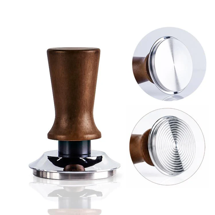 Solid Wood Handle Stainless Steel Constant Force Coffee Tamper(58mm Threaded Bottom) - Image 2