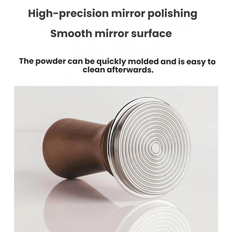 Solid Wood Handle Stainless Steel Constant Force Coffee Tamper(58mm Threaded Bottom) - Image 3