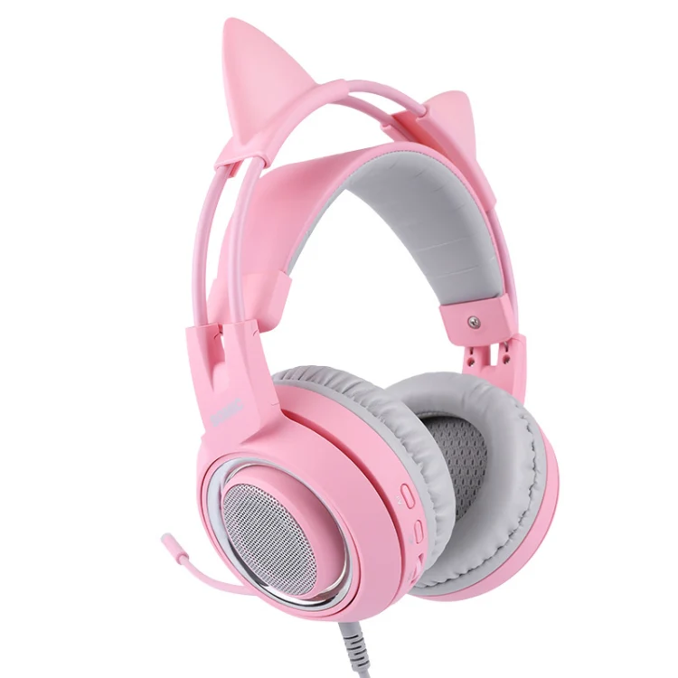 SOMIC G951PINK Head-mounted 7.1 Channel Anchor E-Sports Game Headset Wheat(Pink) - Image 2