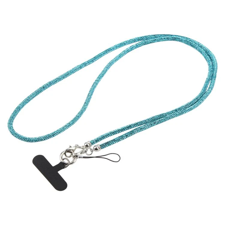 Sparkling Rhinestone Studded Long Phone Strap(Blue)