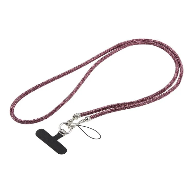 Sparkling Rhinestone Studded Long Phone Strap(Dark Purple)
