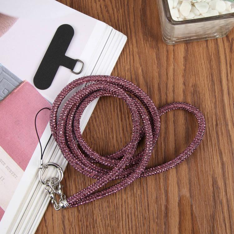 Sparkling Rhinestone Studded Long Phone Strap(Dark Purple) - Image 2