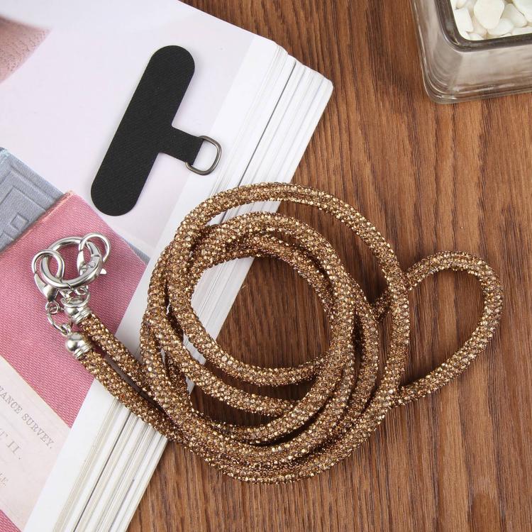 Sparkling Rhinestone Studded Long Phone Strap(Gold) - Image 2