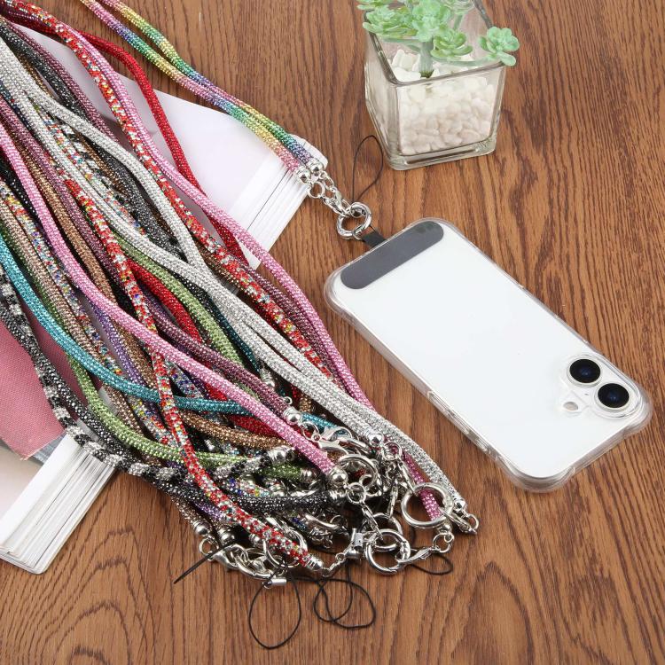 Sparkling Rhinestone Studded Long Phone Strap(Light Purple) - Image 4