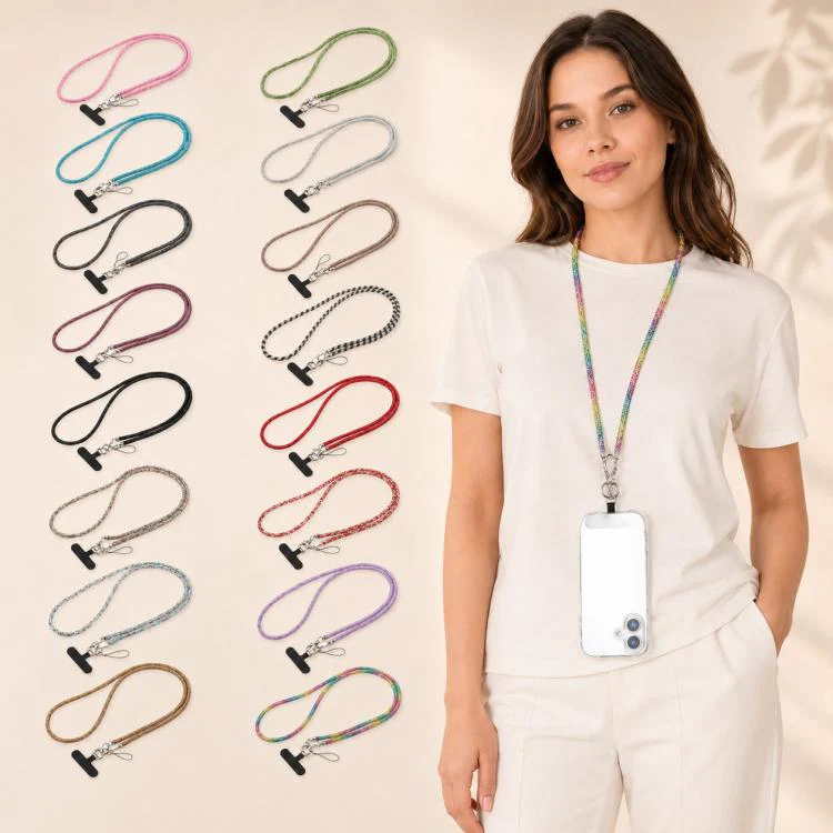 Sparkling Rhinestone Studded Long Phone Strap(Multicolor) - Image 3