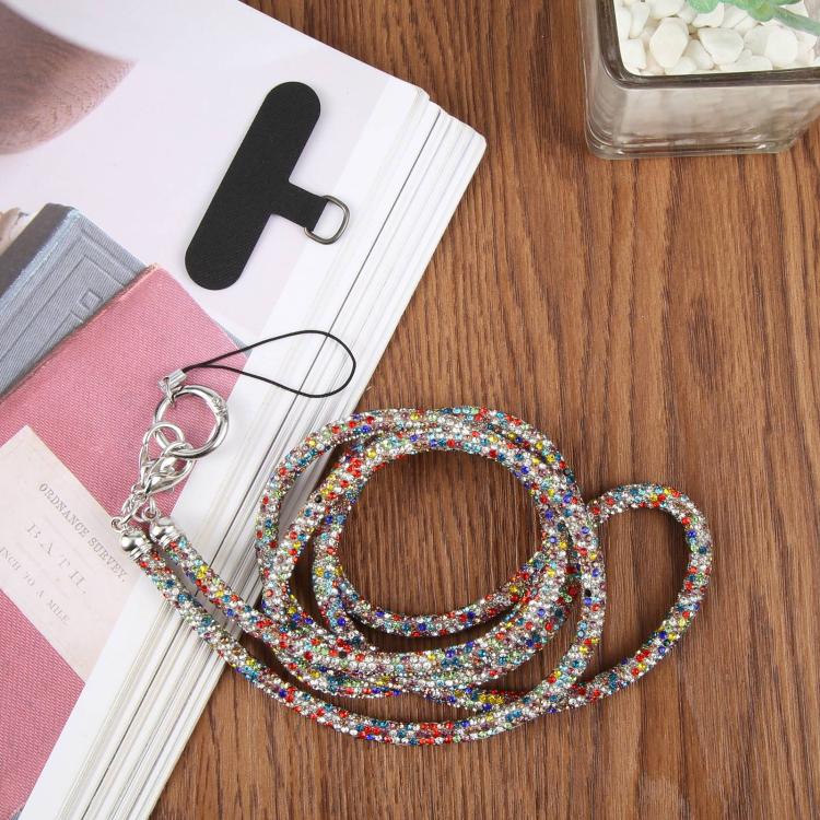 Sparkling Rhinestone Studded Long Phone Strap(Rainbow) - Image 2