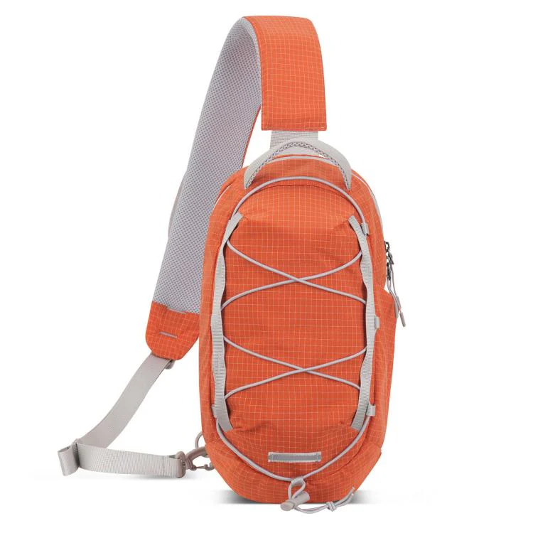Sports Shoulder Crossbody Bag Lightweight Portable Nylon Waterproof Outdoor Casual Chest Bag(Orange)
