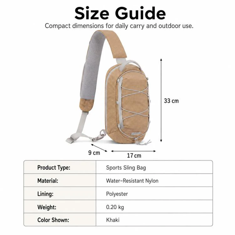 Sports Shoulder Crossbody Bag Lightweight Portable Nylon Waterproof Outdoor Casual Chest Bag(Orange) - Image 11