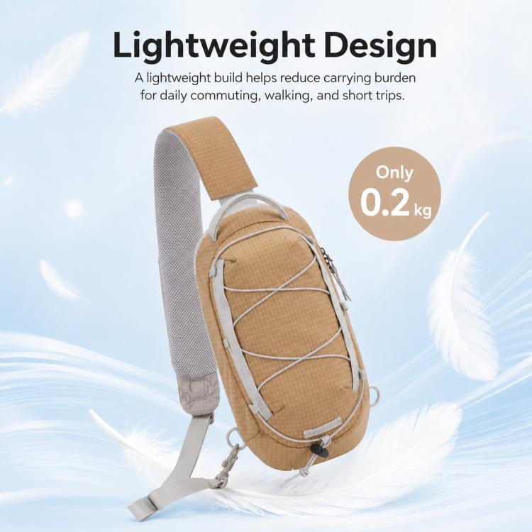 Sports Shoulder Crossbody Bag Lightweight Portable Nylon Waterproof Outdoor Casual Chest Bag(Orange) - Image 4