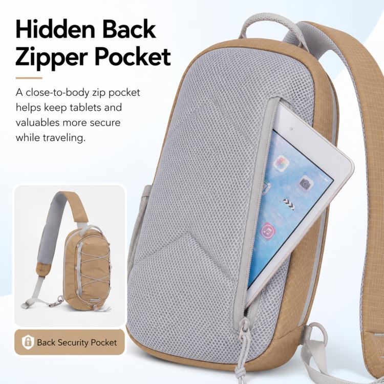Sports Shoulder Crossbody Bag Lightweight Portable Nylon Waterproof Outdoor Casual Chest Bag(Orange) - Image 7