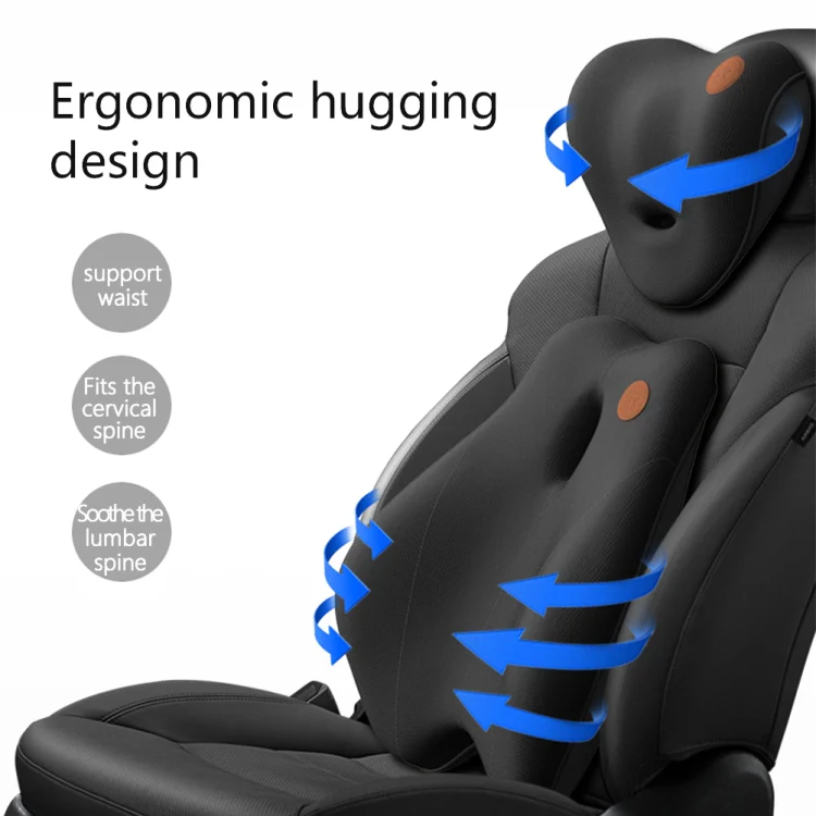 SR-21 Car Lumbar Cushion Headrest Seat Memory Foam Accessories, Style: Massage Lumbar Support (Black) - Image 11