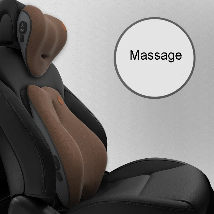 SR-21 Car Lumbar Cushion Headrest Seat Memory Foam Accessories, Style: Massage Lumbar Support (Brown) - Image 2