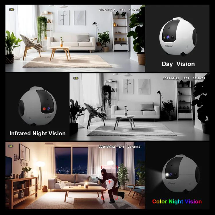 SriHome DH013 Plus 4MP Smart Pet Robot Camera with Auto-Charging Dock, Plug Type:AU Plug(White) - Image 16