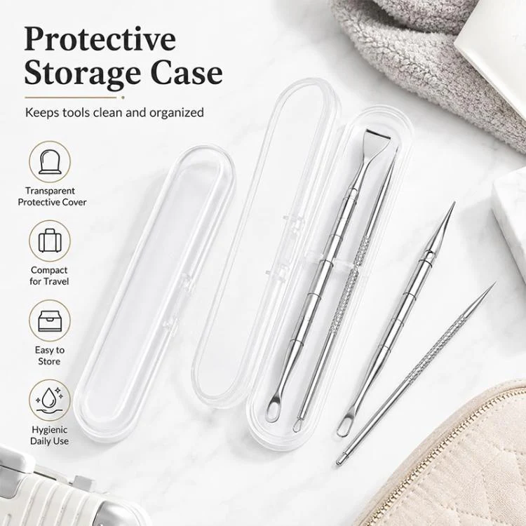 Stainless Steel Blackhead Scraper and U-Shaped Needle Set Blackhead Acne Cleaning Tool - Image 6