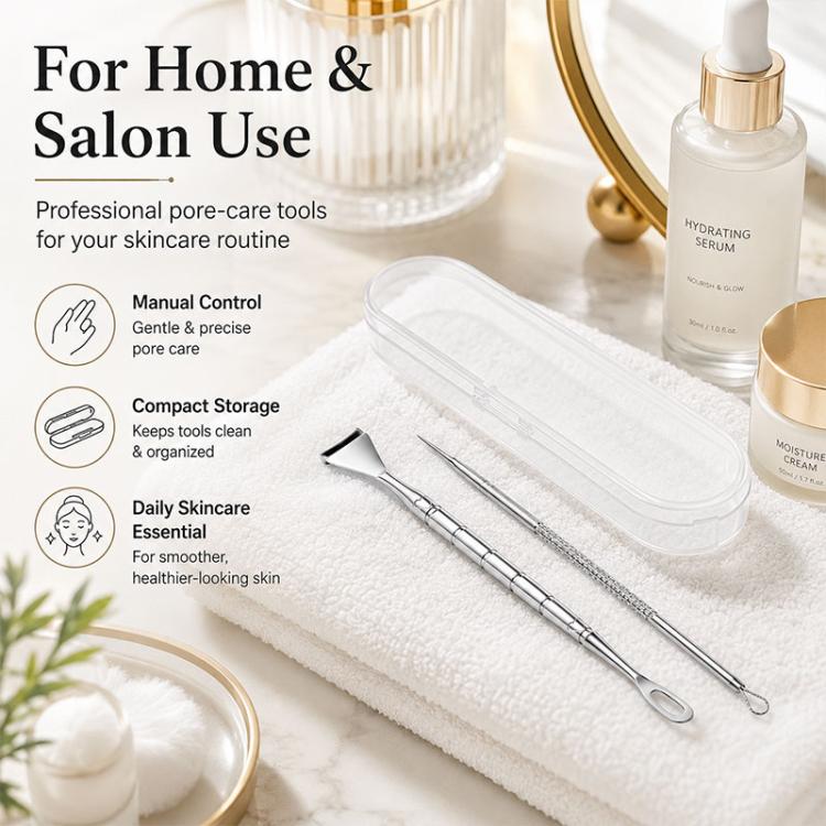Stainless Steel Blackhead Scraper and U-Shaped Needle Set Blackhead Acne Cleaning Tool - Image 9