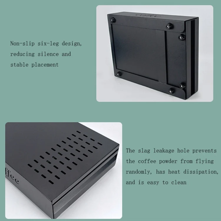 Stainless Steel Drawer Type Coffee Grounds Box Coffee Machine Supporting Equipment(Black) - Image 7