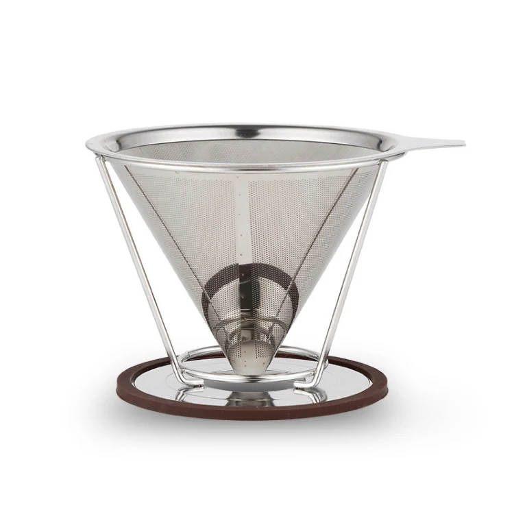 Stainless Steel Filter Cone Filter Cartridge Tea Coffee Free Paper Filter Cup(Silver) - Image 2