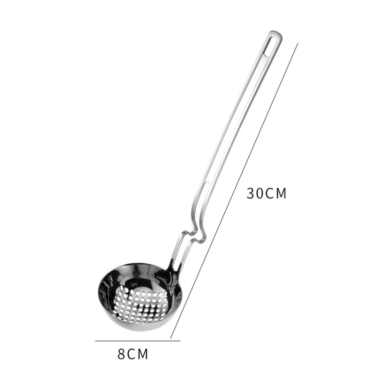 Stainless Steel Hot Pot Hanging Wall Spoon Creative Fishing Spoon Porridge Spoon, Style:Colander - Image 2