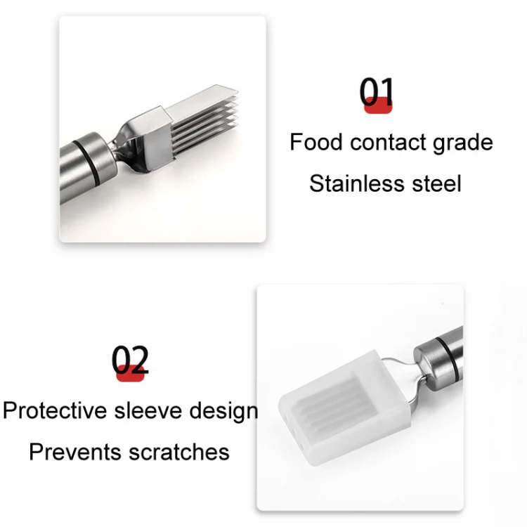 LsCook Stainless Steel Multifunctional Slicer Shredded Onion Cutter, 430 Round-Handled Boxed - Image 3