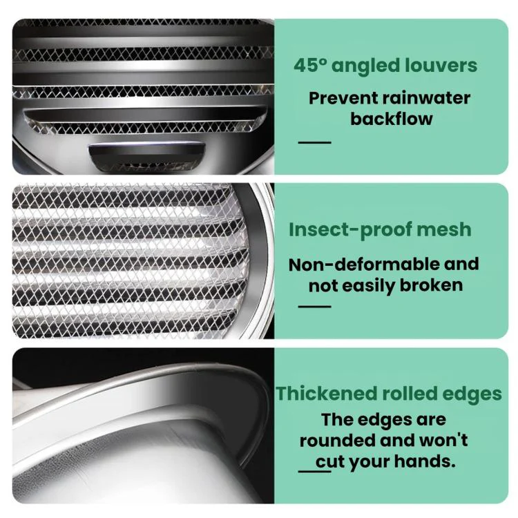 Stainless Steel Range Hood Exhaust Pipe Vent Exterior Wall Rainproof Cover, Size: 100# Polished Thickened - Image 4