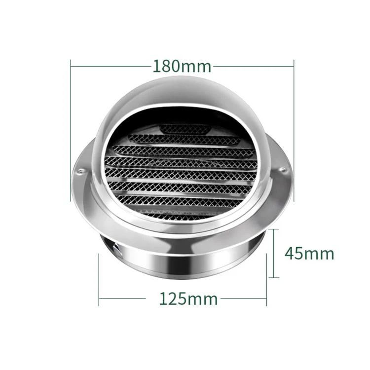 Stainless Steel Range Hood Exhaust Pipe Vent Exterior Wall Rainproof Cover, Size: 130# Polished Thickened - Image 2