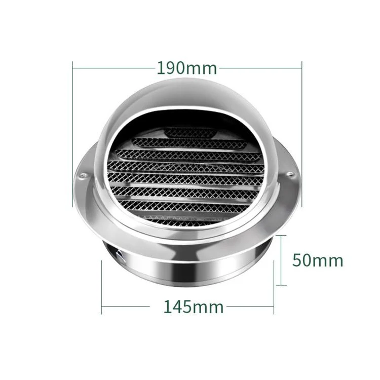 Stainless Steel Range Hood Exhaust Pipe Vent Exterior Wall Rainproof Cover, Size: 150# Polished Thickened - Image 2