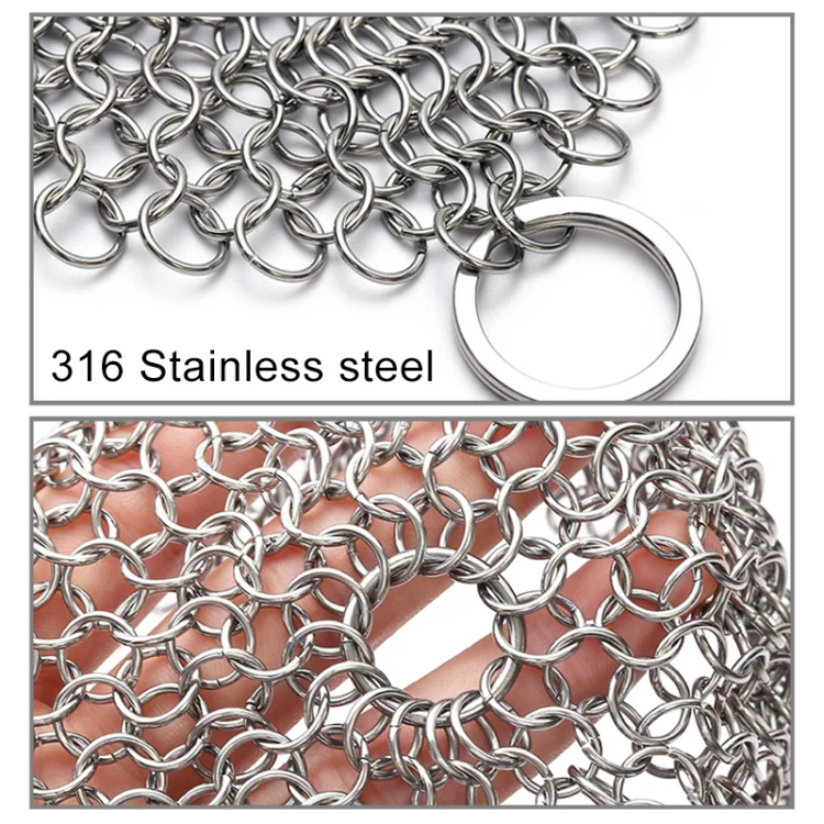 Stainless Steel Round Iron Cleaner Pot Brush Scrubber Home Cookware Kitchen Cleaning Tool, Size:4 x 4 inch - Image 3