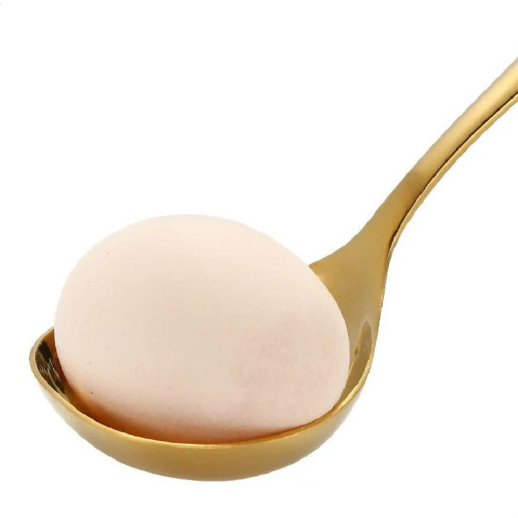 Stainless Steel Sauce Spoon Creative Big Head Long Handle Spoon, Color:Gold - Image 5