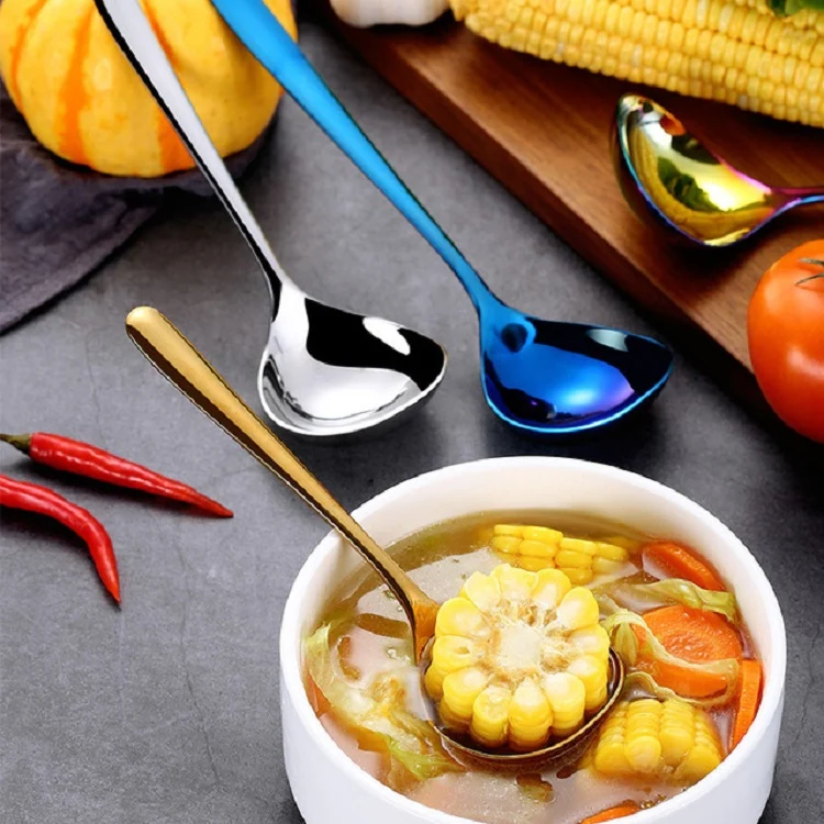 Stainless Steel Sauce Spoon Creative Big Head Long Handle Spoon, Color:Gold - Image 6