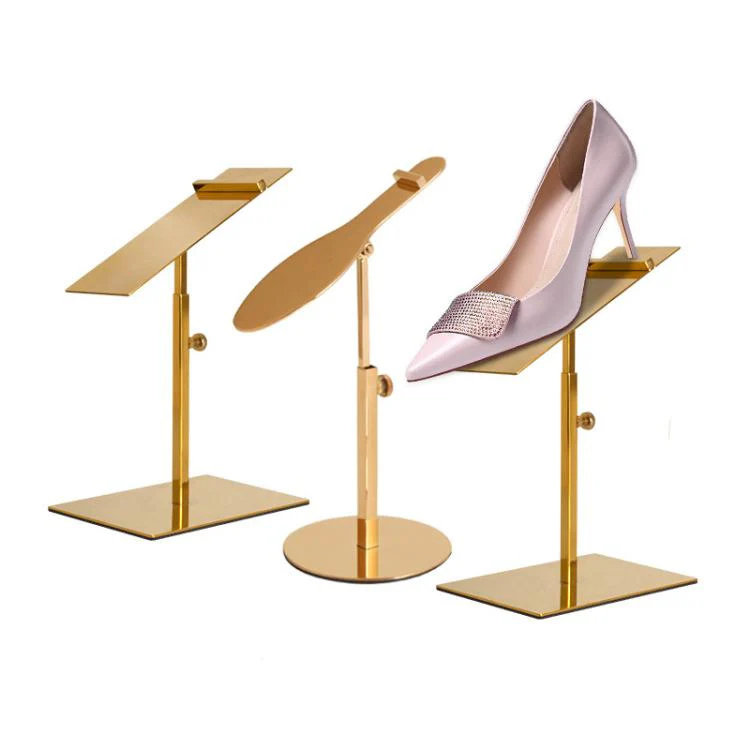 Stainless Steel Shoe Racks High-Heeled Shoe Display Stands, Style: 140x50mm Mirror Finish Adjustable Foot - Image 6