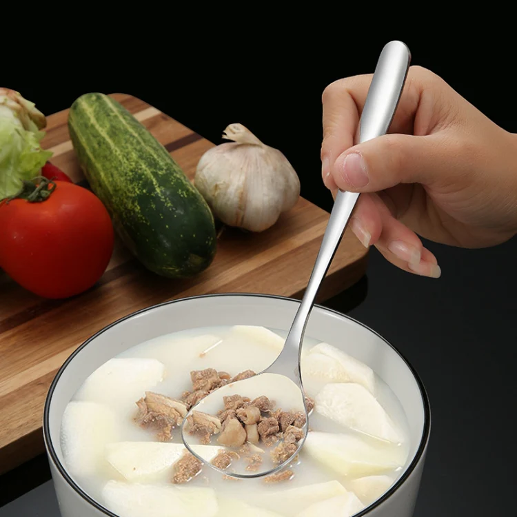 Stainless Steel Soup Spoon Restaurant Common Spoon Household Rice Bowl, Size:Large - Image 6