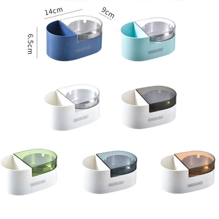Stainless Steel Wall-Mounted Ashtray with Lid for Bathroom and Toilet Space-Saving Ash Holder(White+Clear Black) - Image 7