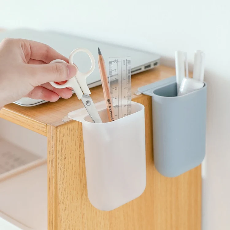 Sticky Pen Holder Desktop Can Hang Pen Case Office Stationery Storage And Sorting Box Random Colour - Image 5